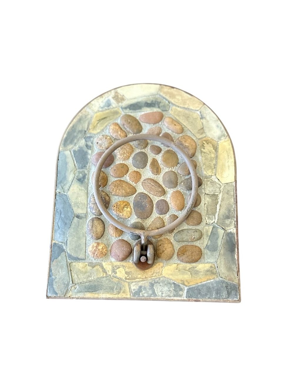 Pier 1 Imports Teramo Pebble Stone Wall Planter Rustic Brown and Tan 4” D 10x8